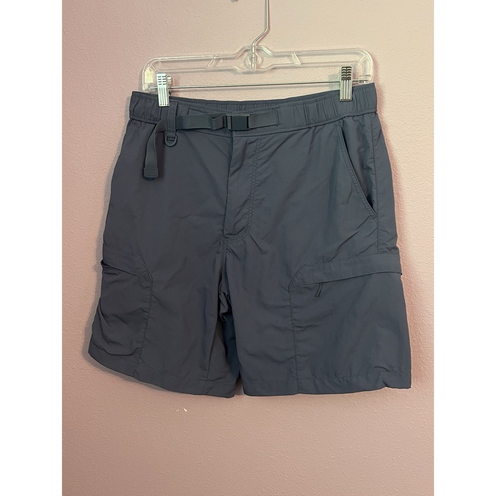 Uniqlo Mens Blue Ripstop Shorts Built in Belt Water Repellent Size Small